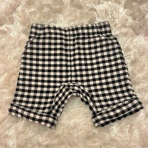 Stem Kid’s Gingham Cuffed Pull On Shorts Black White Size 4